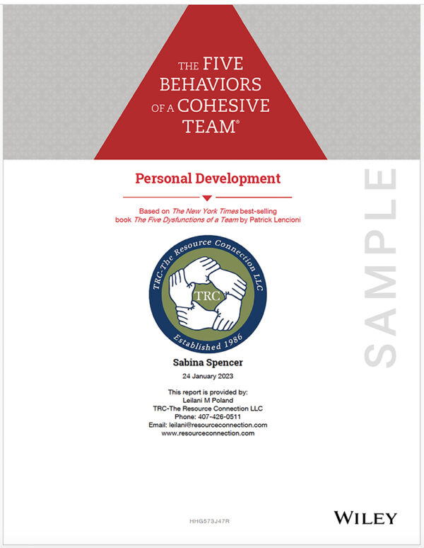 The Five Behaviors Personal Development Report Cover